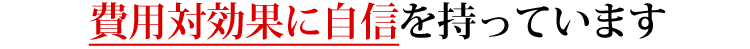費用対効果に自信を持っています